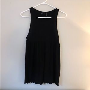 Black Ribbed Tank-top